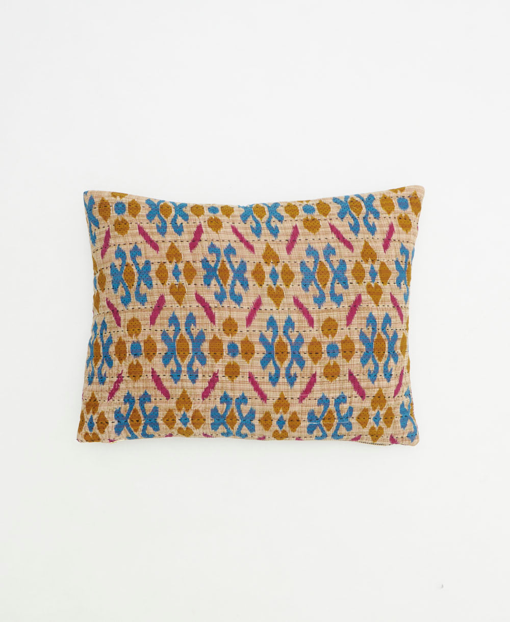 small pillow handmade in India from vintage cotton fabrics