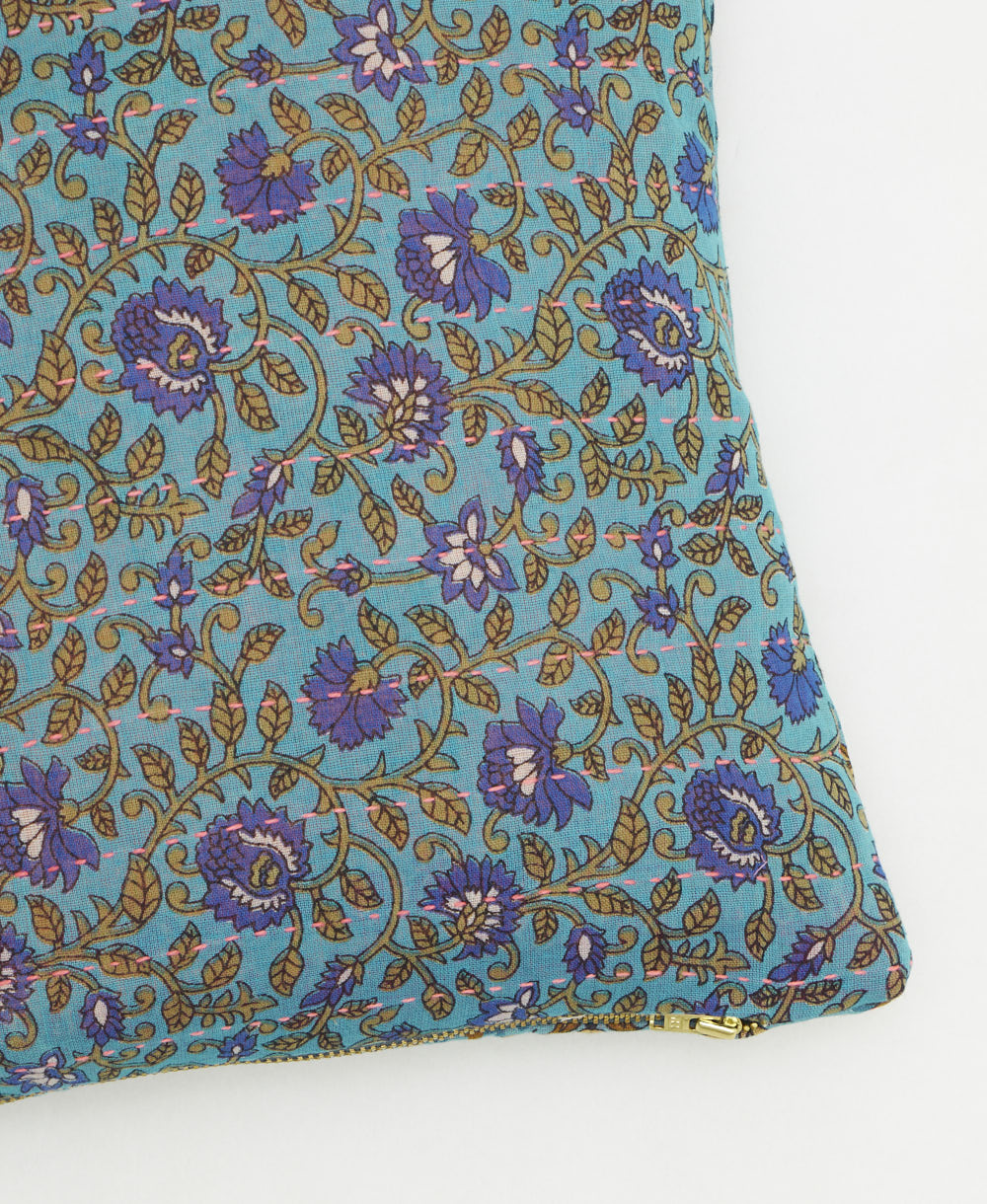 kantha embroidery on small throw pillow