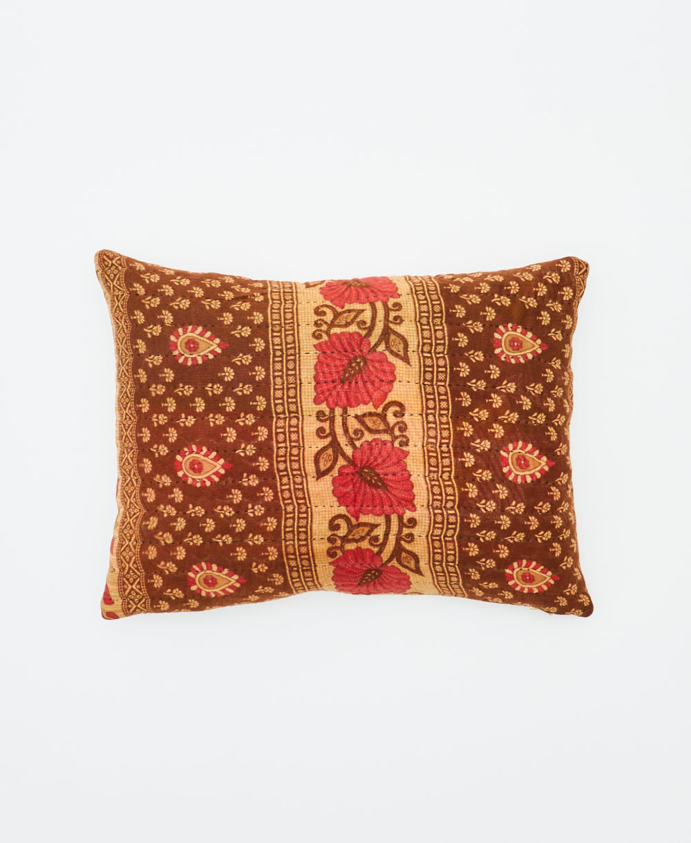small pillow handmade in India from vintage cotton fabrics