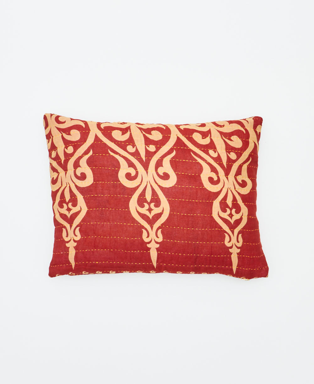 small pillow handmade in India from vintage cotton fabrics
