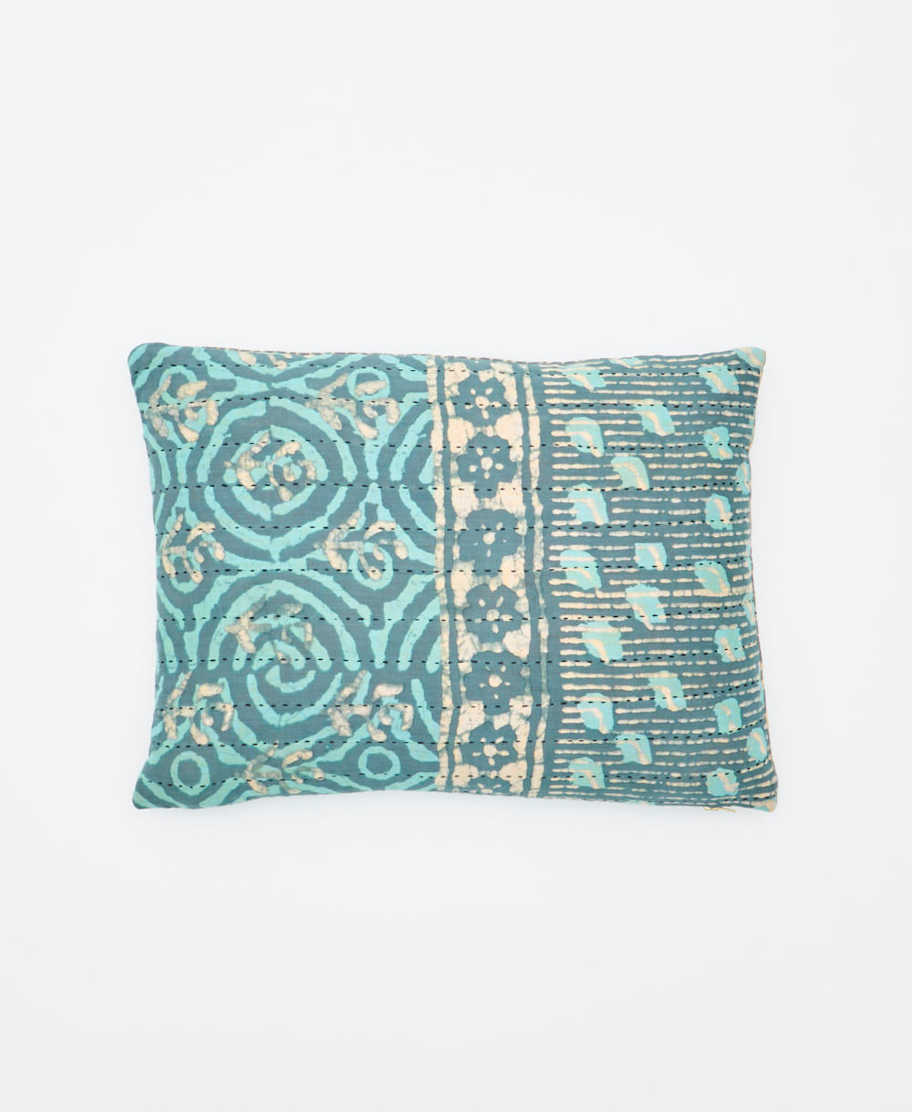 small pillow handmade in India from vintage cotton fabrics
