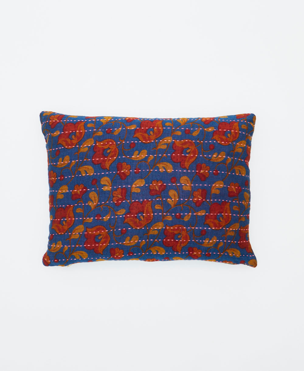 small pillow handmade in India from vintage cotton fabrics