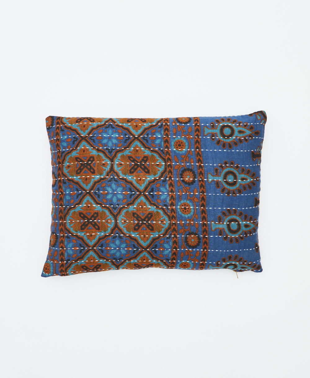 small pillow handmade in India from vintage cotton fabrics