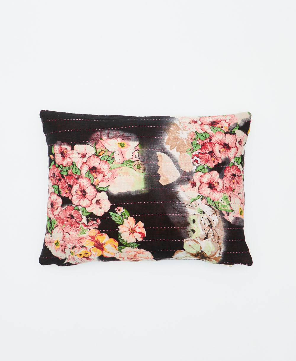 small pillow handmade in India from vintage cotton fabrics