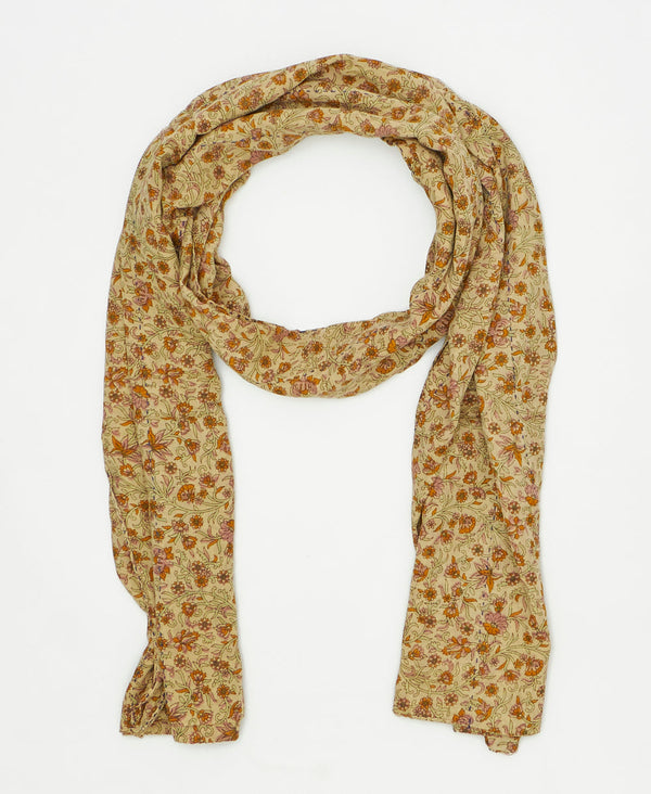 one-of-a-kind neutral floral print vintage kantha scarf perfect
for all seasons