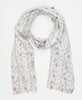 one-of-a-kind red and white floral print vintage kantha scarf perfect
for all seasons