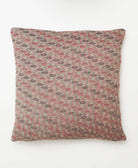 reversible throw pillow with grey, red & black muted abstract design with removable pillow insert