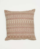 square throw pillow in light pink paisley pattern handmade from upcycled saris