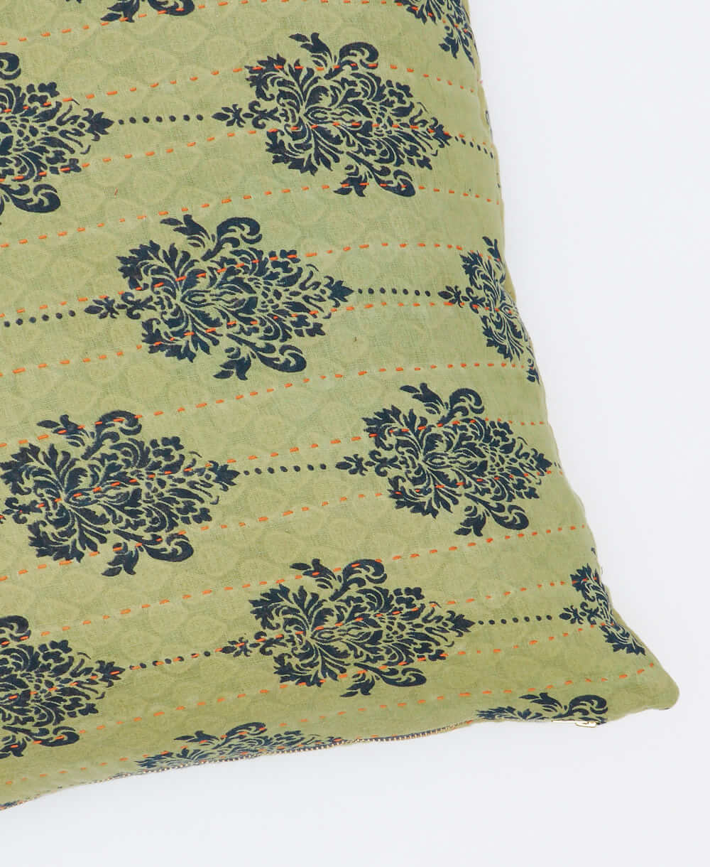 sage green square pillow ethically made 