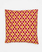 colorful yellow throw pillow created using upcycled saris 