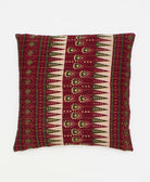 burgundy throw pillow featuring traditional kantha hand stitching 