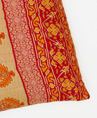 square pillow ethically made using upcycled red paisley vintage saris 