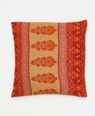 red and orange paisley throw pillow handmade by women