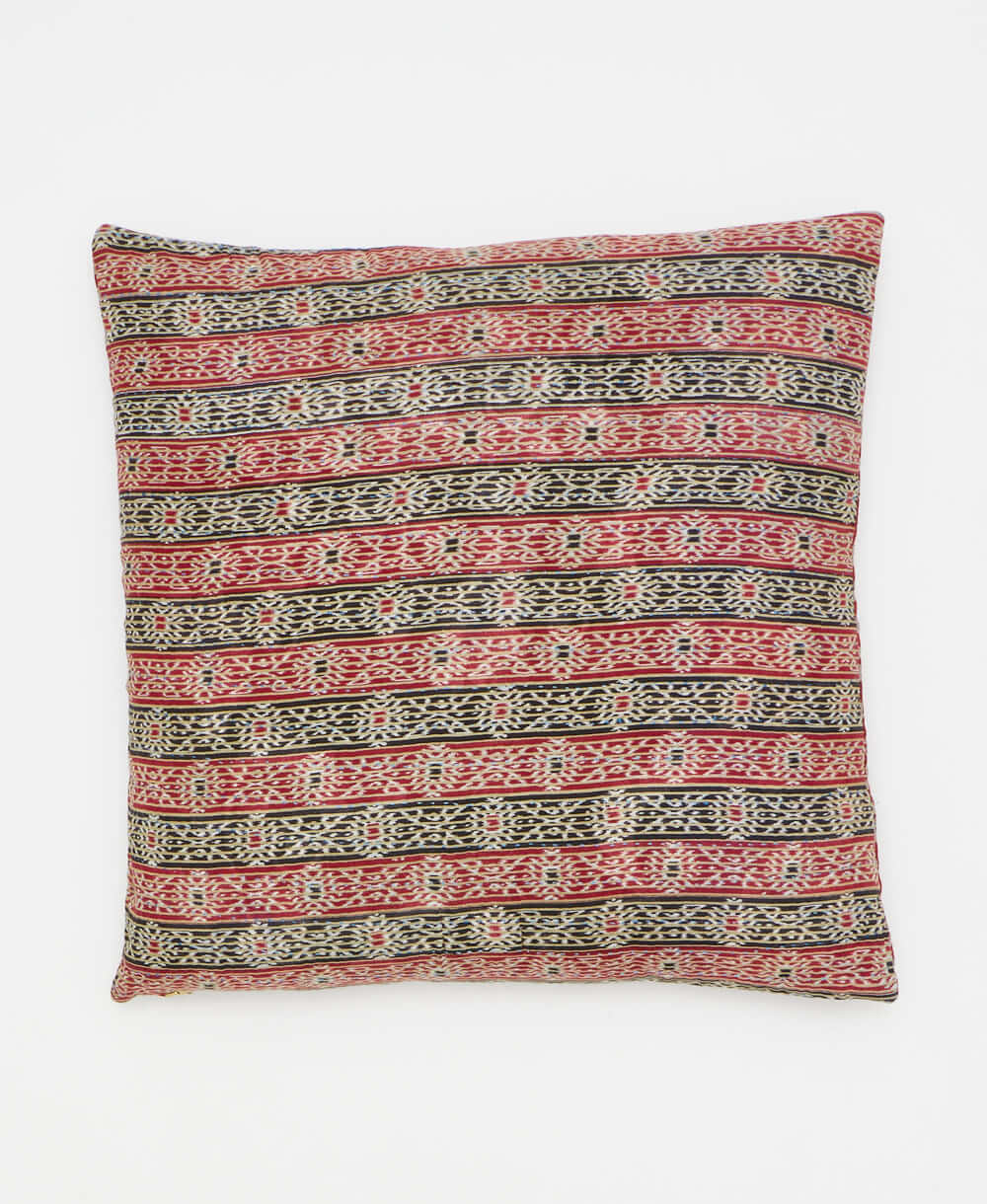 ethically crafted from recycled saris red throw pillow