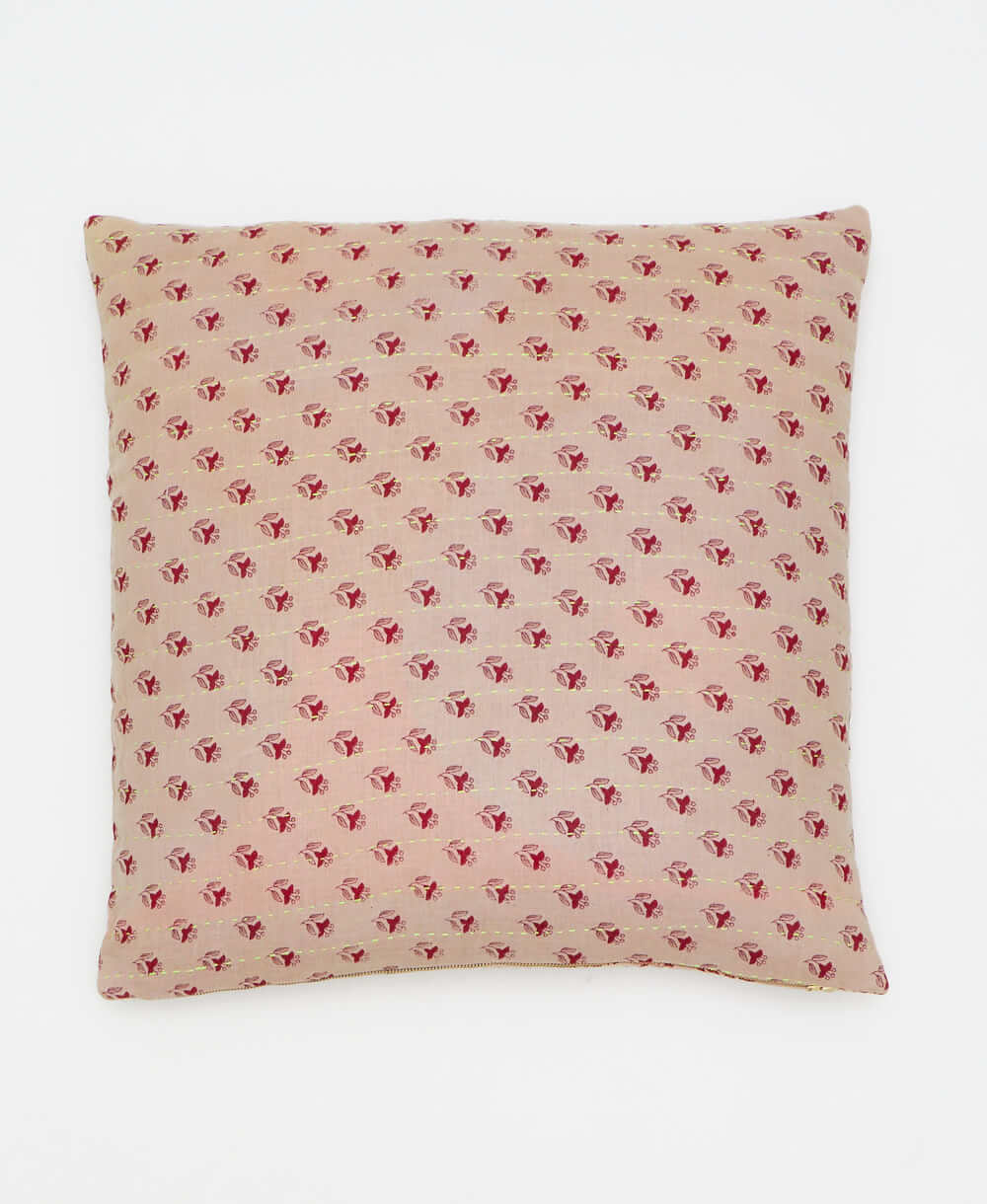 Kantha Throw Pillow No. 240128 Vintage Pillows Anchal Project