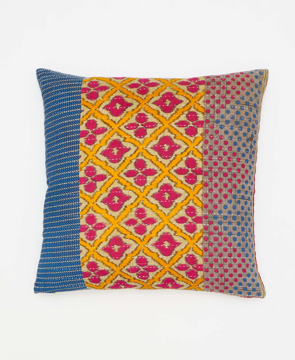 colorful graphic stripe paisley  throw pillow created by artisans 