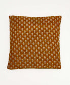 colorful throw pillow in black and red made from vintage fabrics with hand-stitched embroidery in mustard chevron print