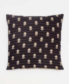 black & ivory daisy throw pillow made from upcycled vintage saris in India by women artisans