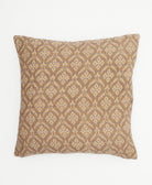 colorful throw pillow in light brown & sandy beige ikat design