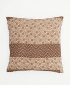 sandy beige & brown throw pillow with floral design