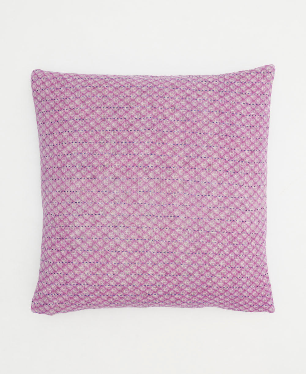 colorful throw pillow in orchid purple & green stripes