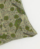 sage green square pillow with deer novelty print