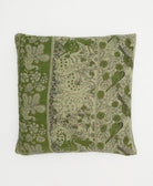 sage green throw pillow with animal design