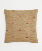 colorful throw pillow in light beige with tan & green diamonds