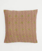 beige & purple throw pillow in diamond pattern