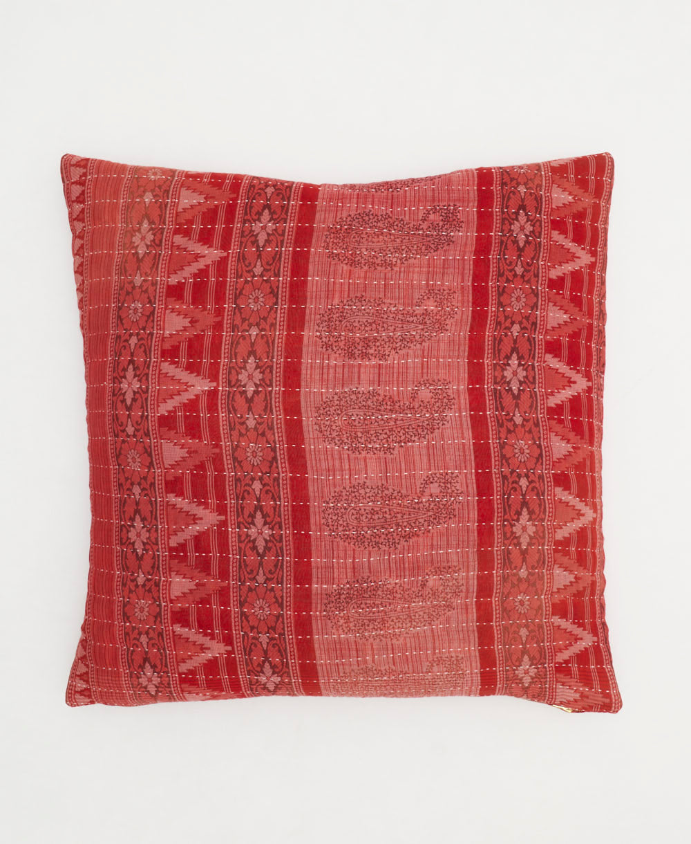 hot pink throw pillow with light pink chevron print