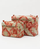 toiletry bag set of 2 made from eco-friendly upcyled vintage fabrics by women in India