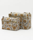 toiletry bag set of 2 made from eco-friendly upcyled vintage fabrics by women in India