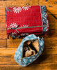 vintage kantha toiletry bags handmade in India and lined with canvas