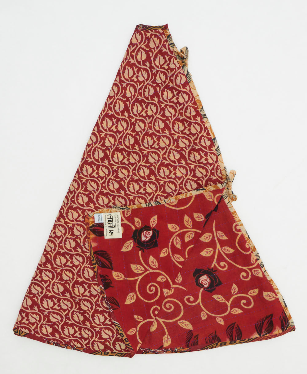 holiday tree skirt made from vintage cotton saris