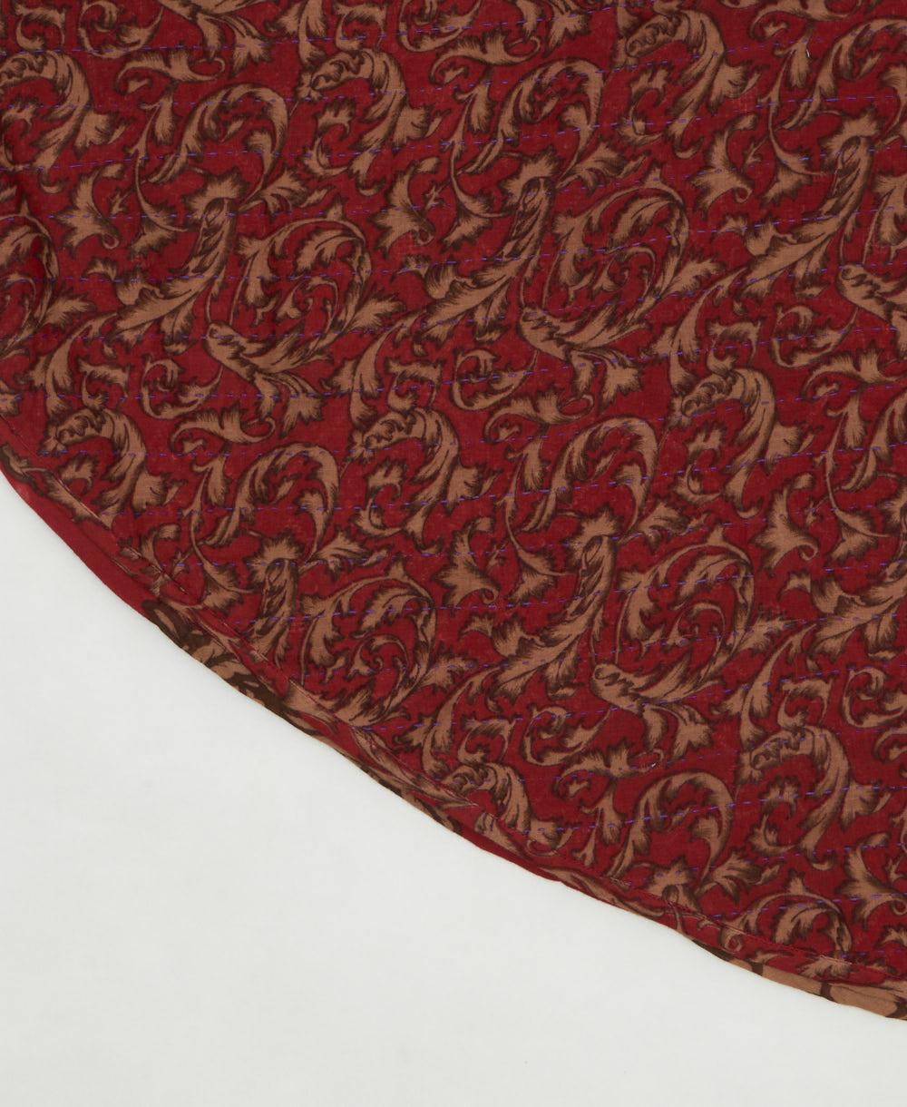 reversible tree skirt made with kantha stitching