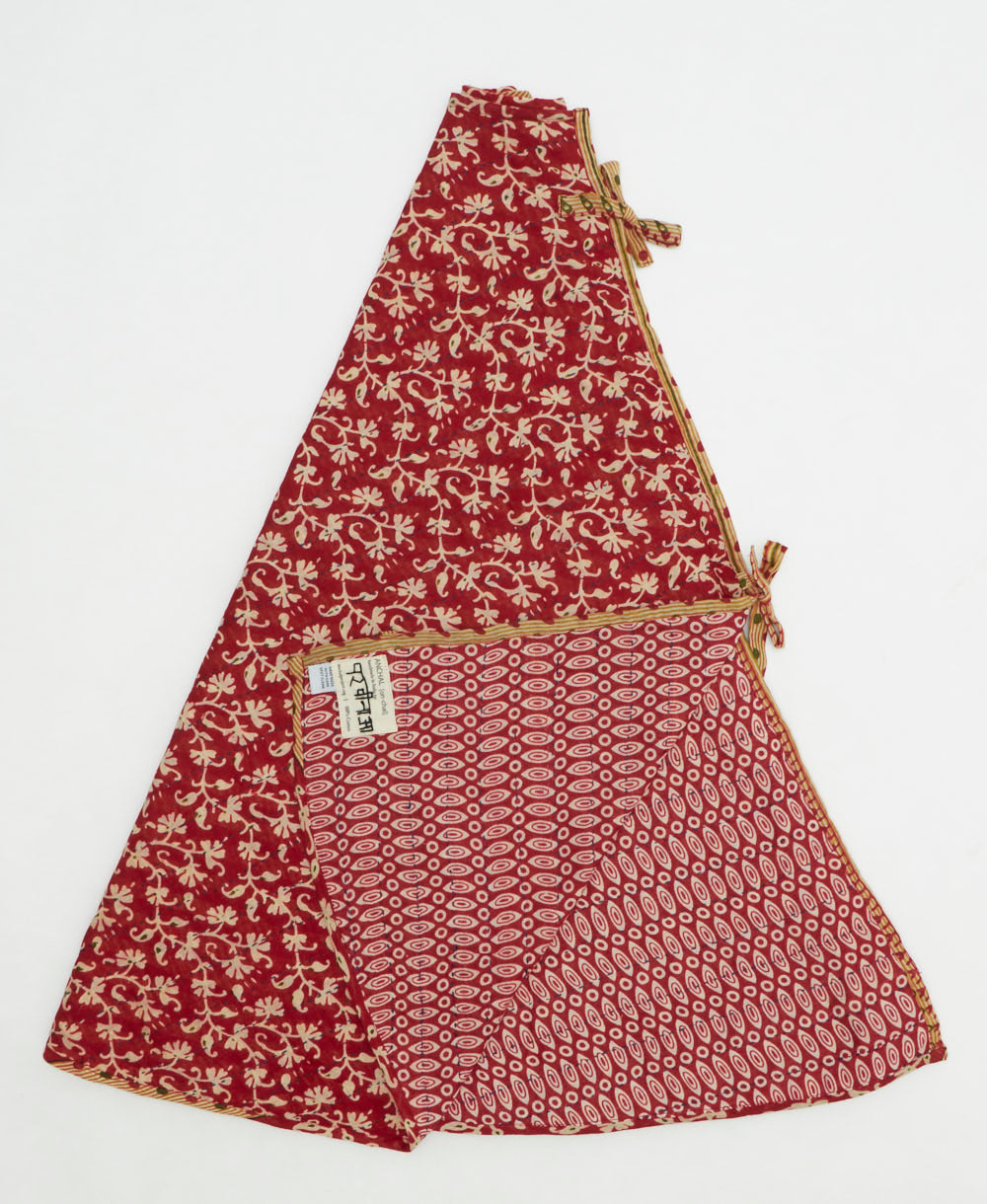holiday tree skirt made from vintage cotton saris