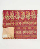 tan & lavender ditsy floral quilted throw in king size handmade in India by Anchal artisans