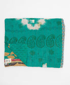 bright teal tie dye quilted throw in king size handmade in India by Anchal artisans