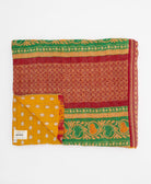 golden yellow polka dot quilted throw in king size handmade in India by Anchal artisans