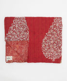 red & white candy stripe quilted throw in king size handmade in India by Anchal artisans