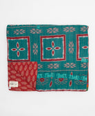 crimson & teal elephant quilted throw in king size handmade in India by Anchal artisans