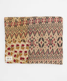 sand & red carnation floral quilted throw in king size handmade in India by Anchal artisans