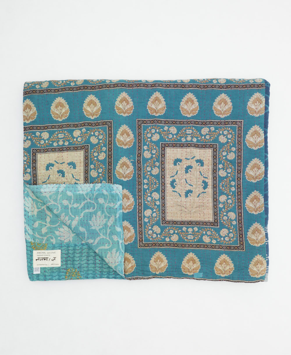 quilted throw in king size handmade in India by Anchal artisans