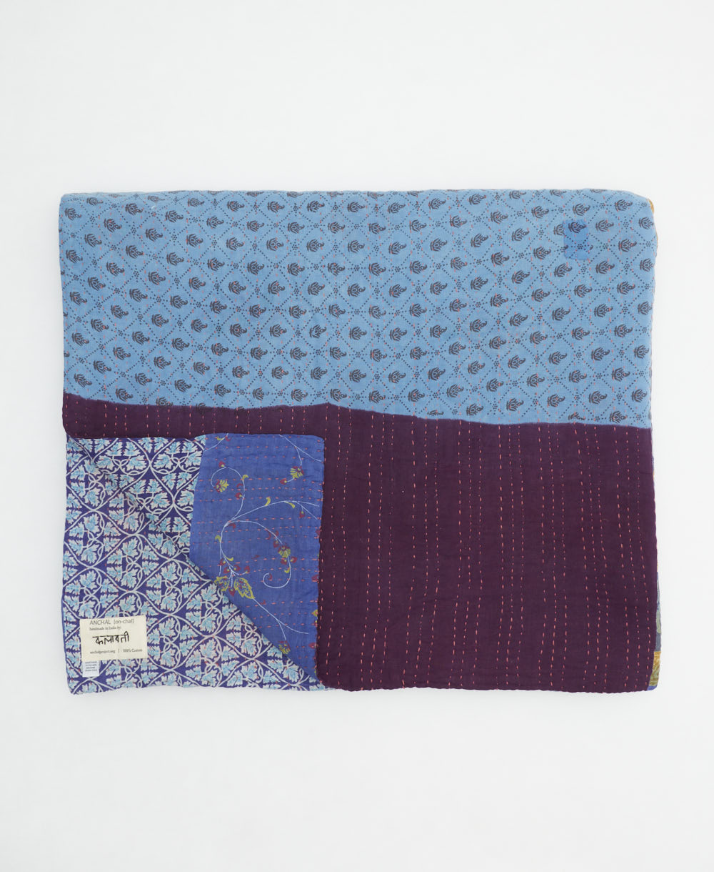 quilted throw in king size handmade in India by Anchal artisans