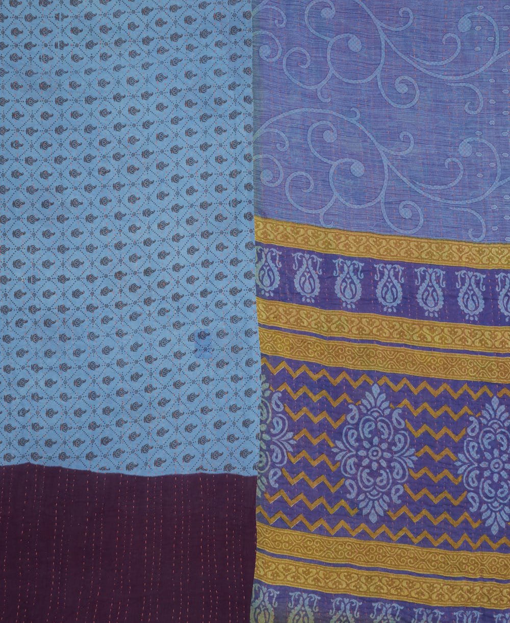 soft king kantha blanket made from upcycled vintage cotton saris