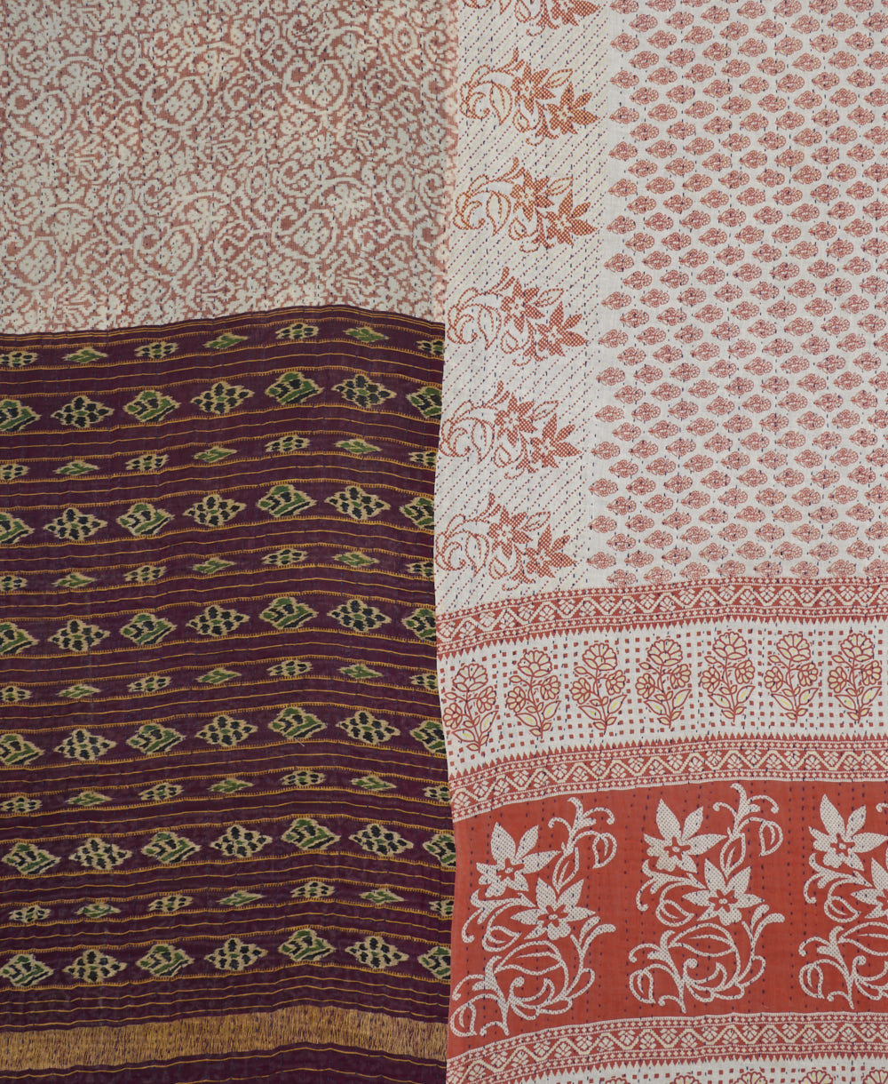 ethically made king kantha quilt