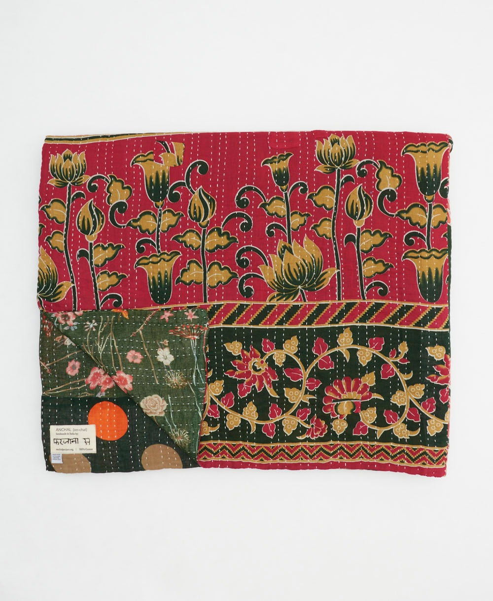 quilted throw in king size handmade in India by Anchal artisans