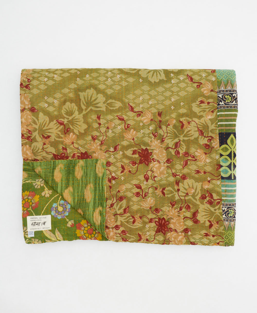 quilted throw in king size handmade in India by Anchal artisans