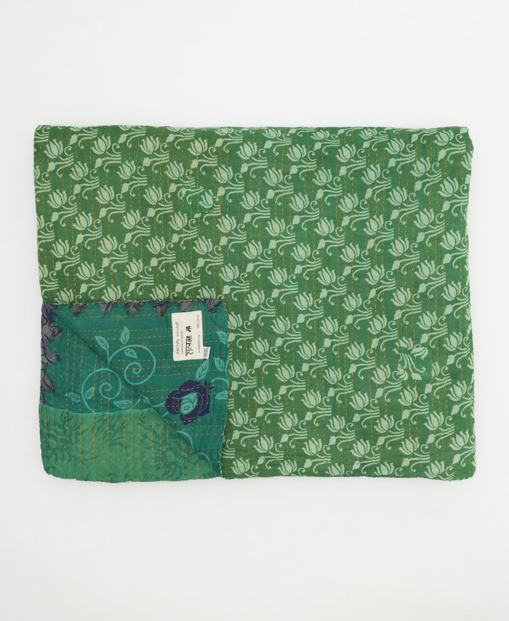 quilted throw in king size handmade in India by Anchal artisans