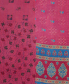 quilted king kantha quilt handmade in India from eco-friendly upcycled vintage cotton saris for a one-of-a-kind quilt